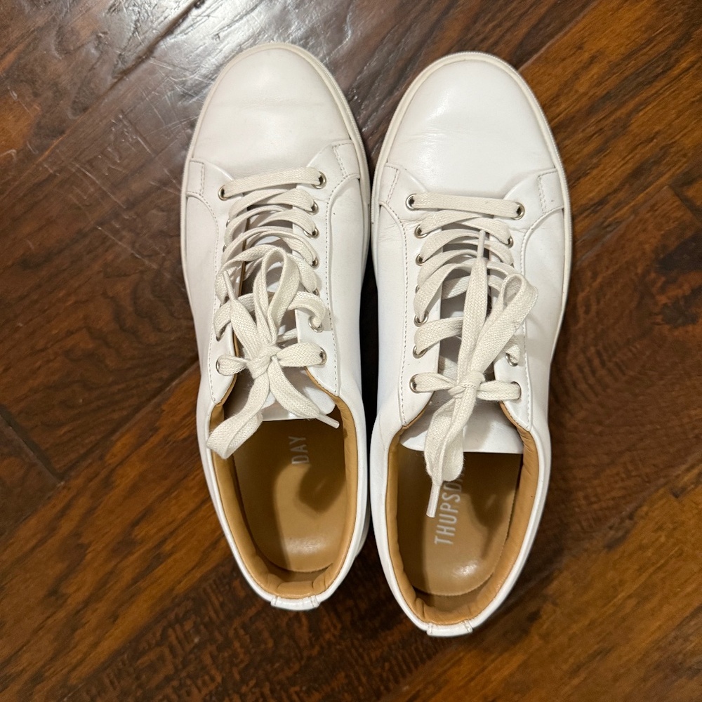 White leather sneakers